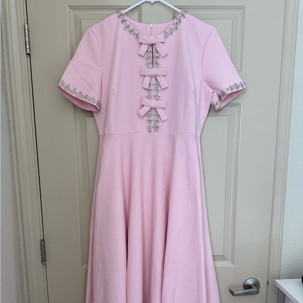 Elegant Pink Kids Dress with Bow Accents